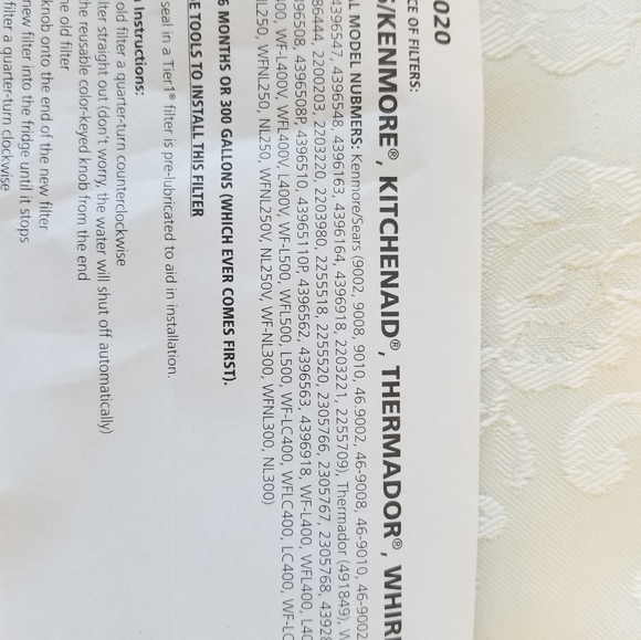 Tier 1 Refrigerator Water Filter Model RWF1020 - Picture 5 of 5